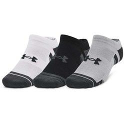 パフォーマンステック ノーショー ソックス (3足セット) PERFORMANCE TECH NO SHOW SOCKS (3P) 1379503 Mod Gray/White(011) LGサイズ(27-29cm) [トレーニングウェア ソックス ユニセックス]