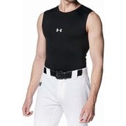 UAヒートギアアーマー コンプレッション スリーブレス クルーネック シャツ UA Heatgear Armour Compression Sleeveless Crew Shirt 1384730 Black(001) LGサイズ [ウェア シャツ]