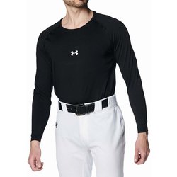 ヒートギア コンフォート フィッティド ロングスリーブ クルーネック シャツ 野球 ウェア シャツ Black（001） LGサイズ 1384731