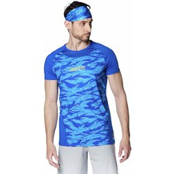 UAヒートギア コンフォート フィッティド ノベルティ ショートスリーブ クルーネック シャツ UA Heatgear Comfort Fitted Novelty Short Sleeve Crew Shirt 1384734 Royal/Taxi(400) SMサイズ [フィットネス 半袖シャツ メンズ]