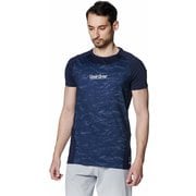 UAヒートギア コンフォート フィッティド ノベルティ ショートスリーブ クルーネック シャツ UA Heatgear Comfort Fitted Novelty Short Sleeve Crew Shirt 1384734 Midnight Navy(410) LGサイズ [フィットネス 半袖シャツ メンズ]