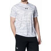 UAテック ノベルティ ショートスリーブTシャツ UA Tech Novelty Short Sleeve T-Shirt 1384736 White/Black(100) XLサイズ [フィットネス 半袖シャツ メンズ]