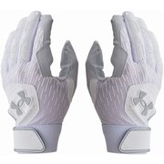 UAクリーンアップ バッティンググローブ UA Clean Up Batting Gloves 1384743 White/Metallic Silver(100) XLサイズ [ウェア グローブ]