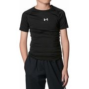 UAヒートギアアーマー コンプレッション ショートスリーブ クルーネック シャツ UA Heatgear Armour Compression Short Sleeve Crew Shirt 1384751 Black(001) YMDサイズ [アウトドア トップス 半袖 キッズ]