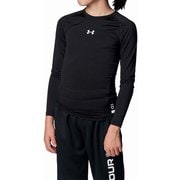 UAヒートギアアーマー コンプレッション ロングスリーブ クルーネック シャツ UA Heatgear Armour Compression Long Sleeve Crew Shirt 1384752 Black(001) YMDサイズ [アウトドア トップス 半袖 キッズ]