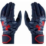 UAスターター バッティンググローブ UA Starter Batting Gloves 1384754 Midnight Navy/Red(410) YLGサイズ [ウェア グローブ キッズ]