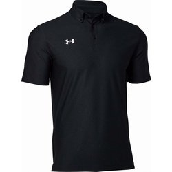 UAチーム アーマー ポロ (ボタンダウン) UA TEAM ARMOUR POLO (BUTTON DOWN) 1384777 001 BLK/WHT 4XLサイズ [アウトドア シャツ ユニセックス]