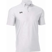 UAチーム アーマー ポロ (ボタンダウン) UA TEAM ARMOUR POLO (BUTTON DOWN) 1384777 100 WHT/BLK SMサイズ [アウトドア シャツ ユニセックス]