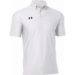 UAチーム アーマー ポロ (ボタンダウン) UA TEAM ARMOUR POLO (BUTTON DOWN) 1384777 100 WHT/BLK XLサイズ [アウトドア シャツ ユニセックス]