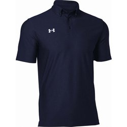 UAチーム アーマー ポロ (ボタンダウン) UA TEAM ARMOUR POLO (BUTTON DOWN) 1384777 410 MDN/WHT SMサイズ [アウトドア シャツ ユニセックス]