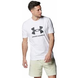 UAスポーツスタイル ロゴ ショートスリーブTシャツ UA SPORTSTYLE LOGO UPDATE SS 1388009 White(100) XXLサイズ [フィットネス 半袖シャツ メンズ]