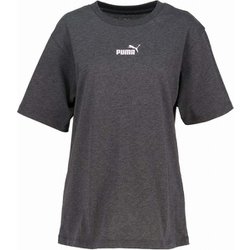 ESS+ MX NO1 ロゴ リラックス 半袖 Tシャツ 680747 01 PUMA Black Heather Mサイズ [ランニングウェア シャツ レディース]