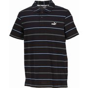 ESS ストライプ 半袖 ポロシャツ 680693 01 PUMA Black Mサイズ [ランニングウェア シャツ メンズ]
