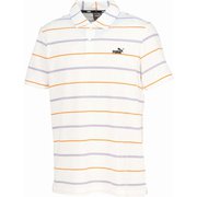 ESS ストライプ 半袖 ポロシャツ 680693 02 PUMA White Mサイズ [ランニングウェア シャツ メンズ]