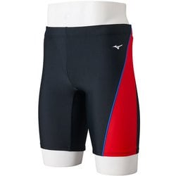 アクアフィットネス用ハーフスパッツ(立体カップ付) M N2JBB105 96 ブラック×レッド XLサイズ [水着 メンズ]