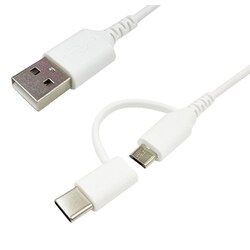 USB/Type-C 2WAYケーブル 1M ホワイト CHWC10-WT