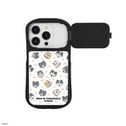 BNTO-01B [iPhone 15/15 Pro用 ガラスケース ねこに転生したおじさん 総柄]