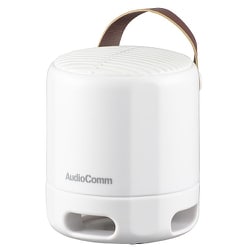 AudioComm Bluetooth ワイヤレスラウンドスピーカー 充電式 ホワイト ASP-W125N-W