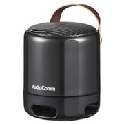 AudioComm Bluetooth ワイヤレスラウンドスピーカー 充電式 ブラック ASP-W125N-K