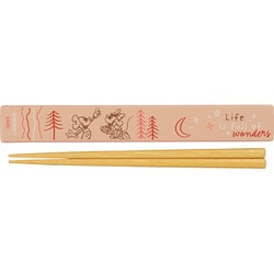 ミッキーアドベンチャー 箸箱＆抗菌箸18cm ピンク 74459-5