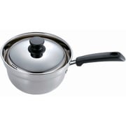 片手鍋 18cm IH対応 湯切り付 ステンレス製 そうめん そば 夏 ふきこぼれにくい 涼味家 HC-0239