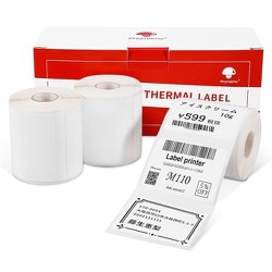 Phomemo M110用 感熱式ラベルシールロール 3本（230枚/1本）セット 長方形（W40×H30mm） ダイカット角型 ホワイト PH-XP4030-230-3