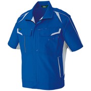 AZ1932-006-L [アイトス 春夏半袖ストレッチブルゾン（エコワーカーストレッチ） ブルー L]