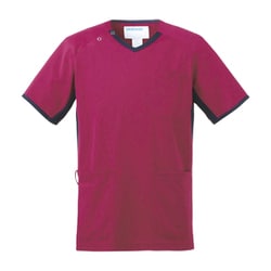 スクラブ（男女兼用） 3L プラム×ネイビー 983-45