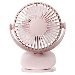 充電式ラウンドミニクリップファン スモーキーピンク LCAF013-SP