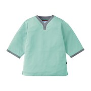 301-42 [ニット検診衣上衣 LLミントXグレー]