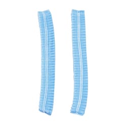 服部 ギャザー付き不織布帽子（青） 100本X20ハコ 324889