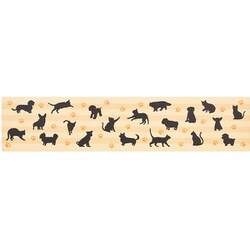 サッと拭けるキッチンマット 40×180cm 犬猫柄 1010013