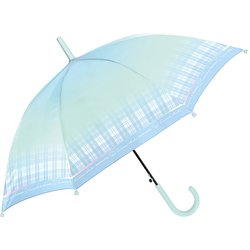 長傘 キュリアスチェック 55cm ジャンプ式 Mブルー 119344