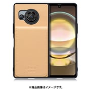 WORK56SCAO-BG-AR8 [AQUOS R8 用 折り畳み式カードポケット/本革/4枚収納 ベージュ]