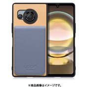 WORK56SCAO-BGBU-AR8 [AQUOS R8 用 折り畳み式カードポケット/本革/4枚収納 ベージュブルー]