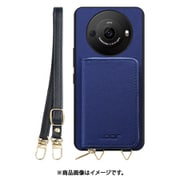 WORK24MPAO-NY-AR8P [AQUOS R8 pro 用 小銭入れ付きスマホケース/PUレザー/ストラップ付き ネイビー]