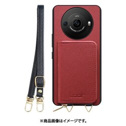 WORK24MPAO-RD-AR8P [AQUOS R8 pro 用 小銭入れ付きスマホケース/PUレザー/ストラップ付き レッド]