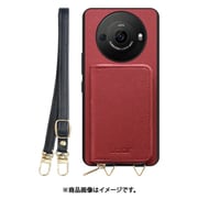 WORK24MPAO-RD-AR8P [AQUOS R8 pro 用 小銭入れ付きスマホケース/PUレザー/ストラップ付き レッド]