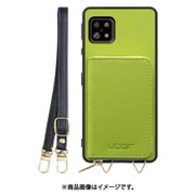 WORK24MPAO-LG-ASE6 [AQUOS sense6/6s 用 小銭入れ付きスマホケース/PUレザー/ストラップ付き ライムグリーン]
