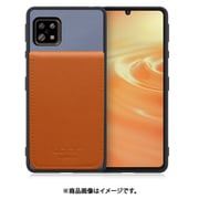 WORK56SCAO-BUCM-ASE6 [AQUOS sense6/6s 用 折り畳み式カードポケット/本革/4枚収納 ブルーキャメル]