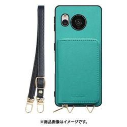 AQUOS sense7 用 小銭入れ付きスマホケース/PUレザー/ストラップ付き ターコイズ WORK24MPAO-TQ-ASE7