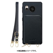 WORK24MPAO-BK-ASE7 [AQUOS sense7 用 小銭入れ付きスマホケース/PUレザー/ストラップ付き ブラック]