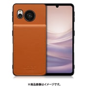 WORK56SCAO-CM-ASE7 [AQUOS sense7 用 折り畳み式カードポケット/本革/4枚収納 キャメル]