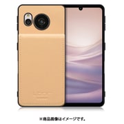 WORK56SCAO-BG-ASE7 [AQUOS sense7 用 折り畳み式カードポケット/本革/4枚収納 ベージュ]