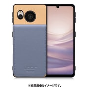 WORK56SCAO-BGBU-ASE7 [AQUOS sense7 用 折り畳み式カードポケット/本革/4枚収納 ベージュブルー]