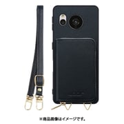 WORK24MPAO-BK-ASE7P [AQUOS sense7 plus 用 小銭入れ付きスマホケース/ plusUレザー/ストラップ付き ブラック]