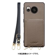 WORK25MPAO-GB-ASE7P [AQUOS sense7 plus 用 小銭入れ付きスマホケース/本革/ストラップ付き グレージュ]