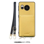 WORK25MPAO-YL-ASE7P [AQUOS sense7 plus 用 小銭入れ付きスマホケース/本革/ストラップ付き ジャスミンイエロー]
