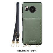 WORK25MPAO-DG-ASE7P [AQUOS sense7 plus 用 小銭入れ付きスマホケース/本革/ストラップ付き ダルグリーン]
