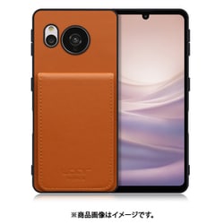 WORK56SCAO-CM-ASE7P [AQUOS sense7 plus 用 折り畳み式カードポケット/本革/4枚収納 キャメル]